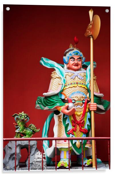 Statue of Guan Di, the Taoist God of War - Kuala Lumpur Acrylic by Gordon Dixon