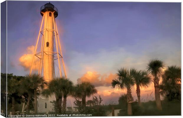Gasparilla Island Lighthouse at Sunrise Canvas Print by Donna Kennedy
