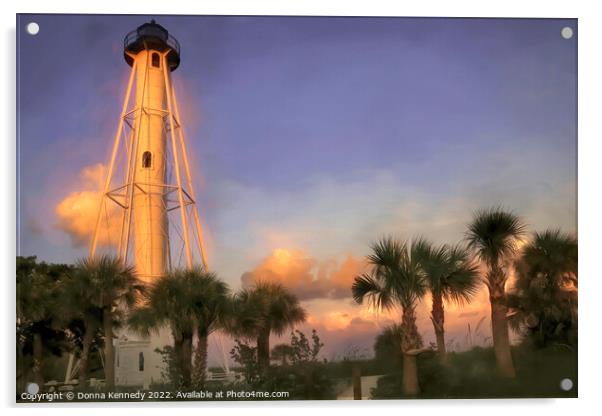 Gasparilla Island Lighthouse at Sunrise Acrylic by Donna Kennedy
