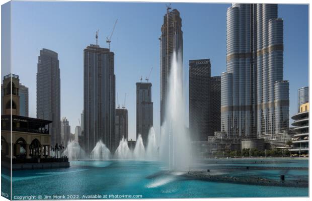The Dubai Fountain Canvas Print by Jim Monk