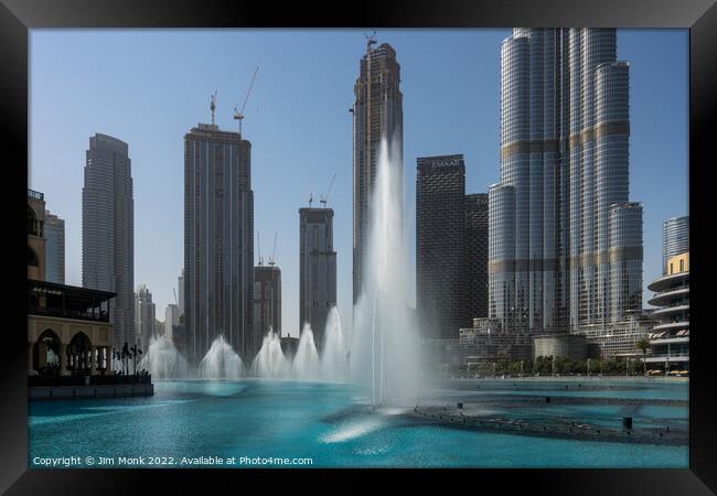 The Dubai Fountain Framed Print by Jim Monk