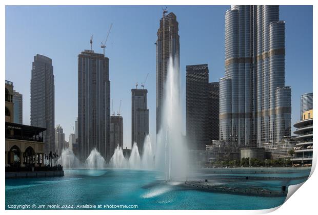 The Dubai Fountain Print by Jim Monk
