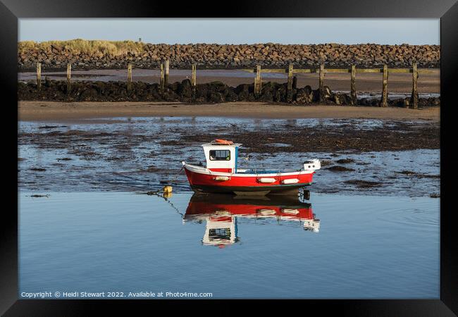 Little Red Fishing Boat Framed Print by Heidi Stewart