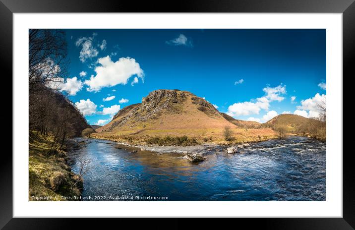 Gwenffrwd Dinas in Early Spring Framed Mounted Print by Chris Richards