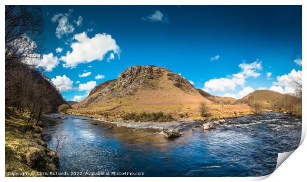 Gwenffrwd Dinas in Early Spring Print by Chris Richards