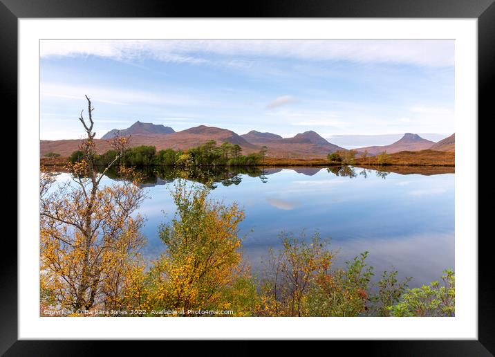 Inverpolly Hills in Autumn Assynt Scotland Framed Mounted Print by Barbara Jones