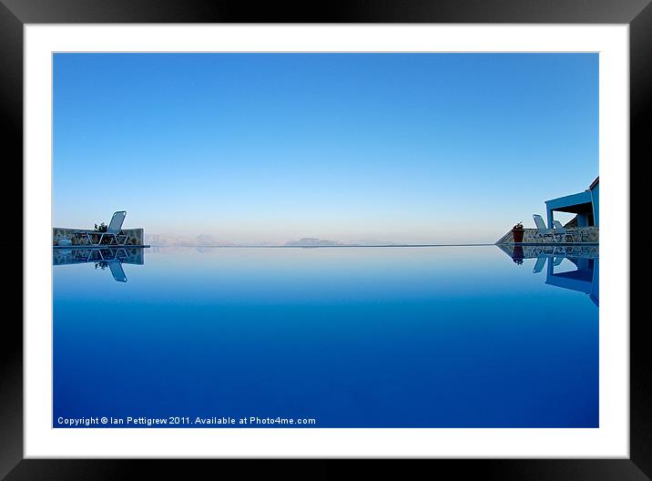 Greece Pool reflection Framed Mounted Print by Ian Pettigrew