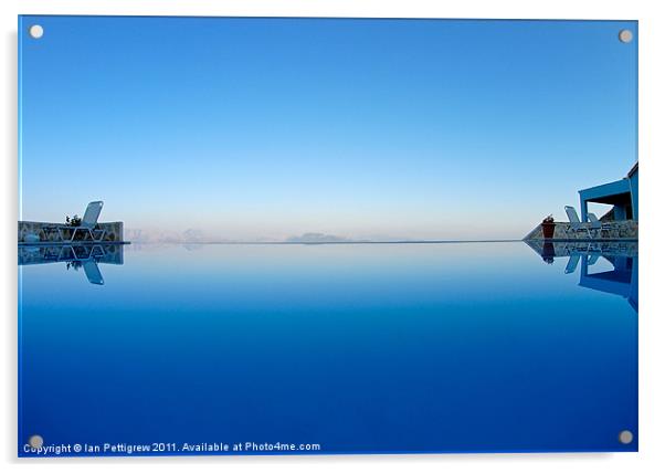 Greece Pool reflection Acrylic by Ian Pettigrew