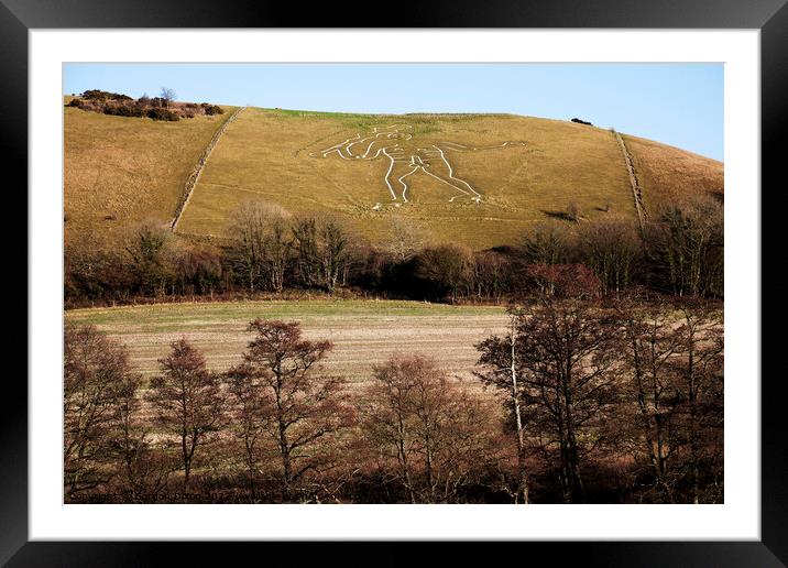 The famous (or infamous) Cerne Giant of Dorset Framed Mounted Print by Gordon Dixon