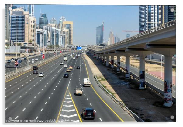 Sheikh Zayed Road, Dubai Acrylic by Jim Monk