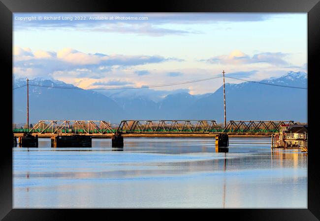 Bridge over the Fraser River Framed Print by Richard Long