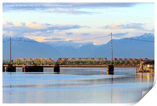 Bridge over the Fraser River Print by Richard Long