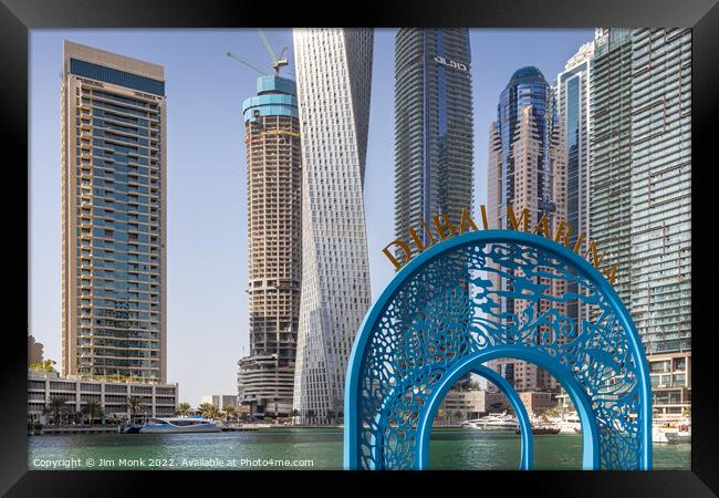 Dubai Marina, United Arab Emirates Framed Print by Jim Monk