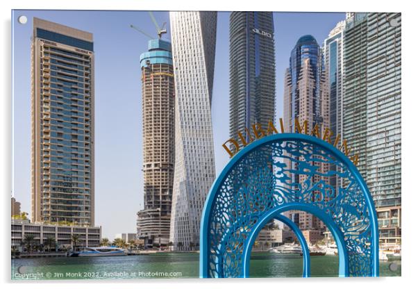Dubai Marina, United Arab Emirates Acrylic by Jim Monk