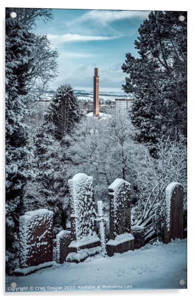 Cox's Stack - Balgay Cemetery, Dundee Acrylic by Craig Doogan