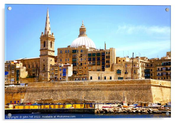 Valletta, Malta. Acrylic by john hill