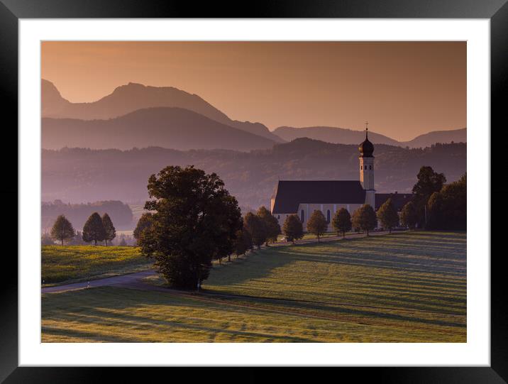 Sunrise at the alps Framed Mounted Print by Thomas Schaeffer