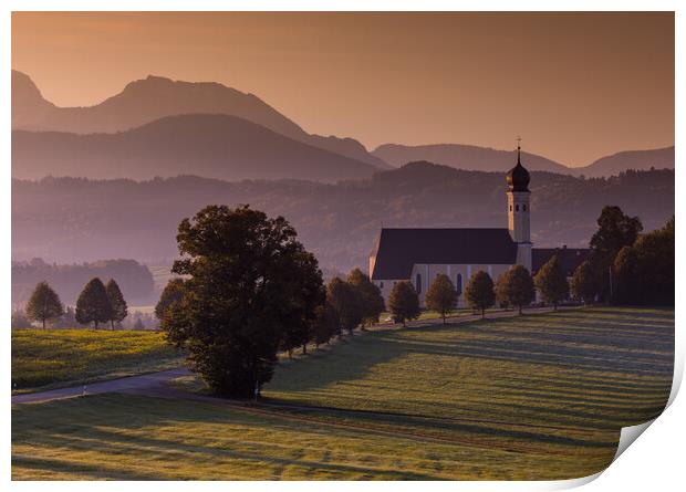 Sunrise at the alps Print by Thomas Schaeffer