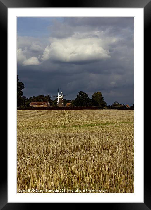 Old Bukenham Windmill Norfolk Framed Mounted Print by Darren Burroughs