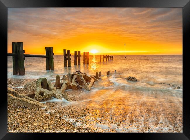 Warm Hues of Bawdsey Sunrise Framed Print by Terry Newman