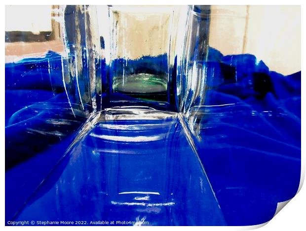 Abstract in Blue Print by Stephanie Moore