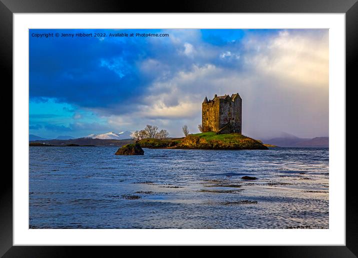 Castle Stalker on Loch Linnhe Scotland Framed Mounted Print by Jenny Hibbert