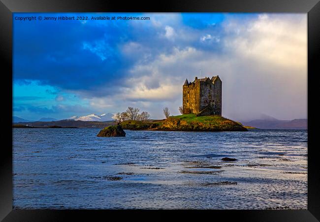 Castle Stalker on Loch Linnhe Scotland Framed Print by Jenny Hibbert