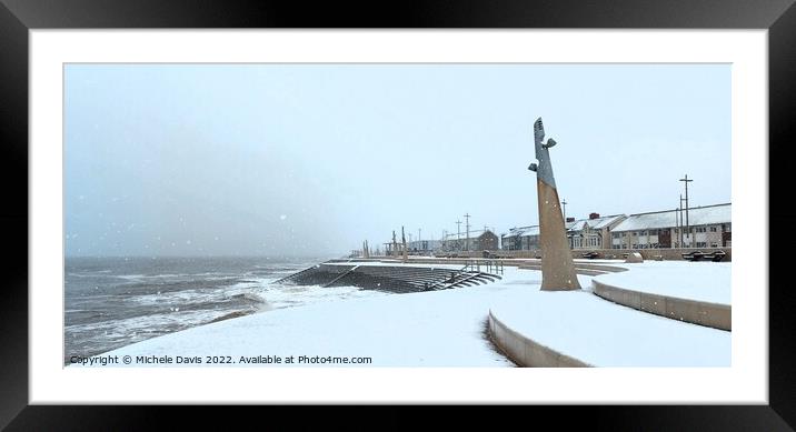 Cleveleys Promenade Snowfall Framed Mounted Print by Michele Davis