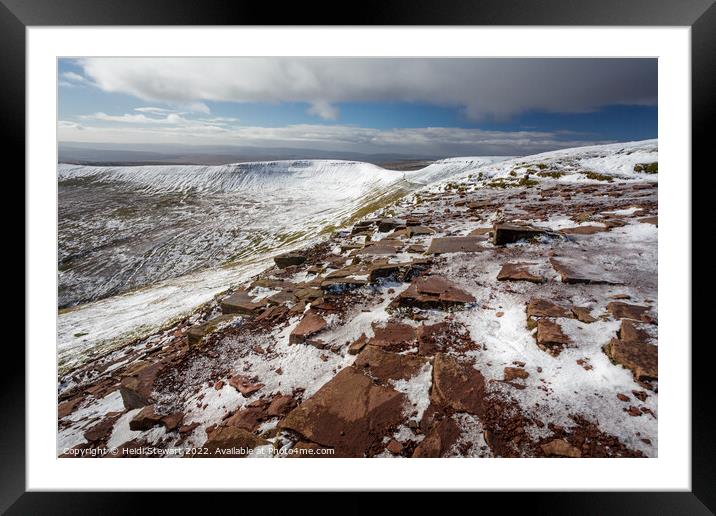 Brecon Beacons National Park in Winter Framed Mounted Print by Heidi Stewart