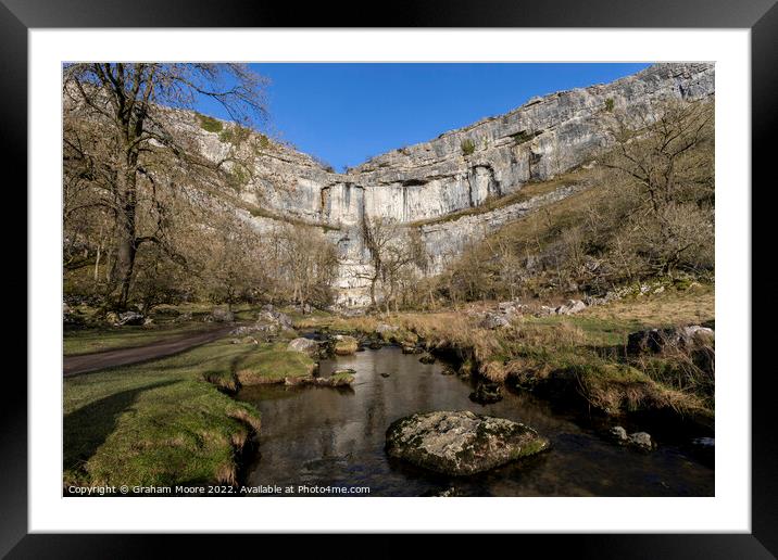 Malham Cove and stream Framed Mounted Print by Graham Moore