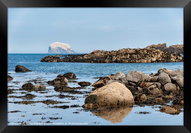 Bass Rock beyond the Rocks, North Berwick Framed Print by Kasia Design
