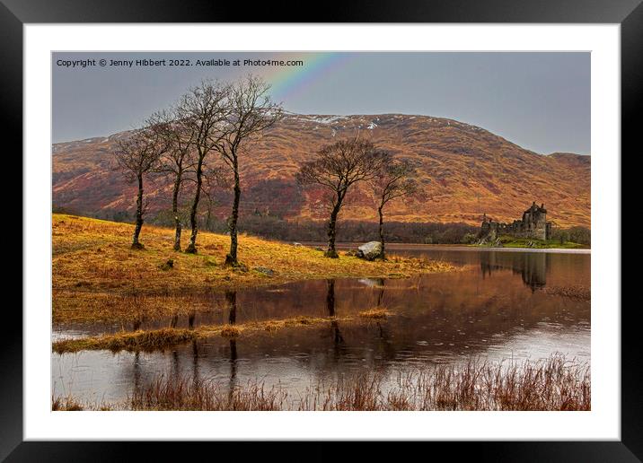 Kilchurn Castle with reflections on Loch Awe Framed Mounted Print by Jenny Hibbert