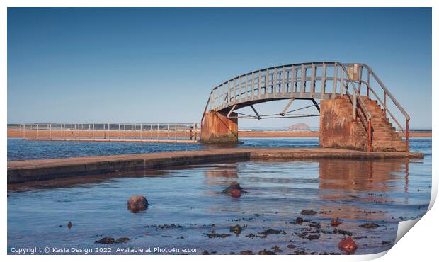 The Bridge, Belhaven Beach, Scotland Print by Kasia Design