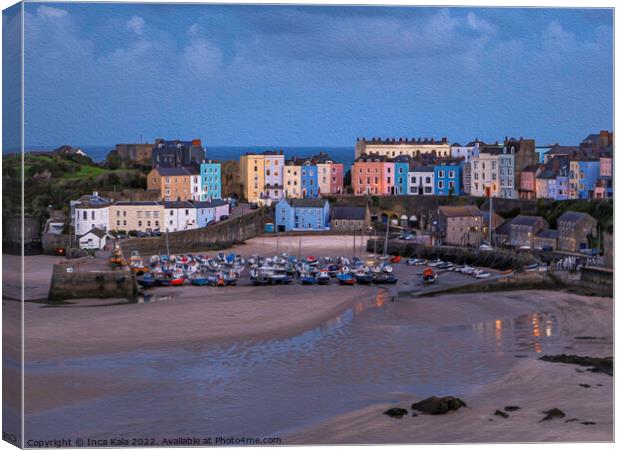 Tenby Harbour in Pembrokeshire Canvas Print by Inca Kala