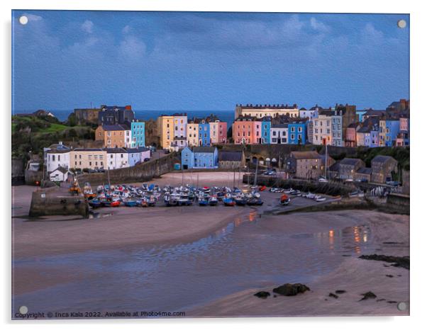 Tenby Harbour in Pembrokeshire Acrylic by Inca Kala