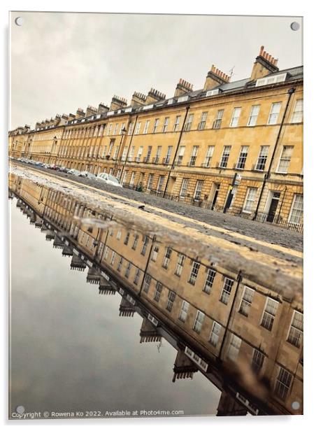 Great Pulteney St in the puddle  Acrylic by Rowena Ko