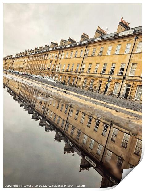 Great Pulteney St in the puddle  Print by Rowena Ko