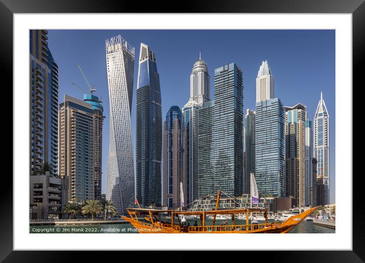 Dubai Marina, UAE. Framed Mounted Print by Jim Monk