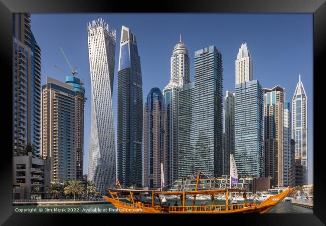 Dubai Marina, UAE. Framed Print by Jim Monk