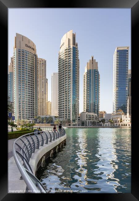 Dubai Marina Walk, UAE Framed Print by Jim Monk