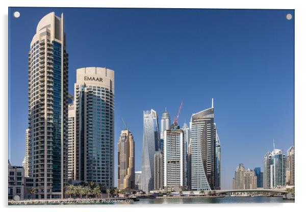 Dubai Marina, United Arab Emirates. Acrylic by Jim Monk