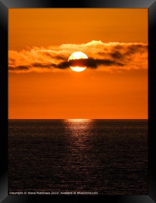 Westward Ho! Sunset Framed Print by Steve Matthews