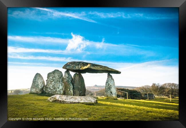 Pentre Ifan Burial Chamber Framed Print by Chris Richards