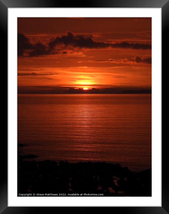 Westward Ho! sunset Framed Mounted Print by Steve Matthews