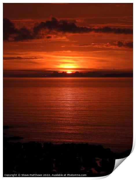 Westward Ho! sunset Print by Steve Matthews