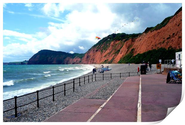 Sidmouth Beach Jurassic Coast Devon England Print by Andy Evans Photos