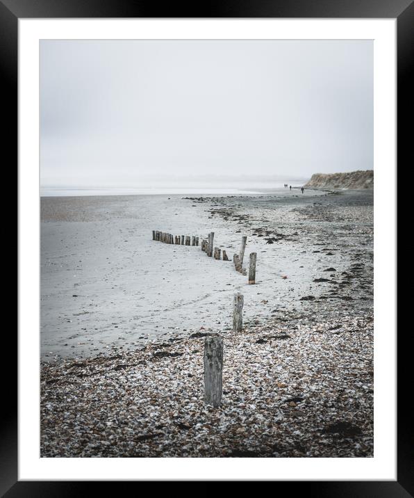 Groynes on the Beach Framed Mounted Print by Mark Jones