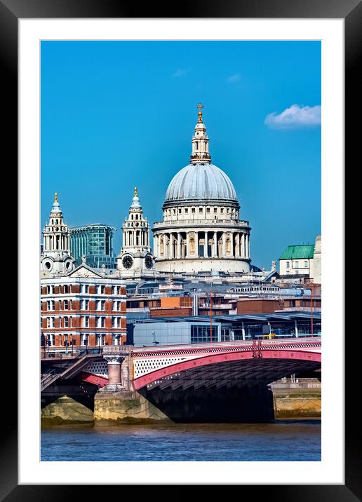 Blackfriars Bridge in London Framed Mounted Print by Joyce Storey