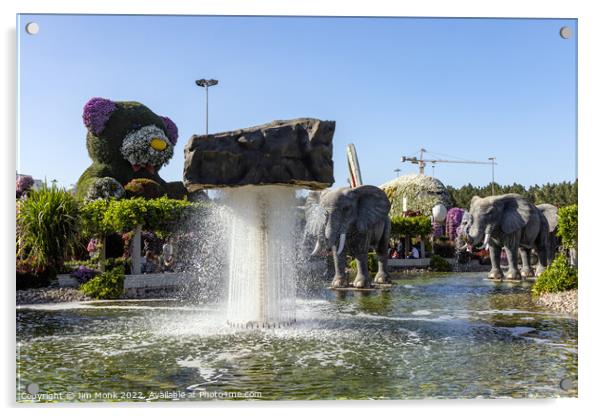 Elephant Fountain, Dubai Miracle Garden Acrylic by Jim Monk