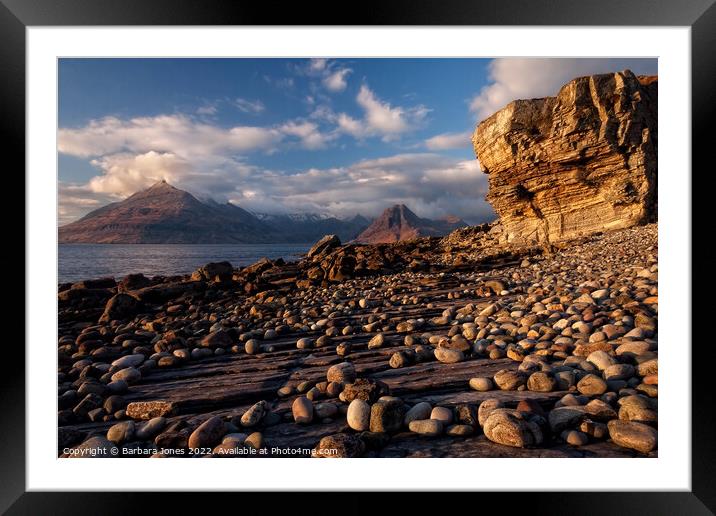 Elgol Boulder Beach Loch Scavaig Skye Scotland. Framed Mounted Print by Barbara Jones